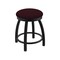 Holland Bar Stool Co 18" Swivel Vanity Stool, Black Wrinkle, Canter Bordeaux Seat 80218BW005 - alternate 1
